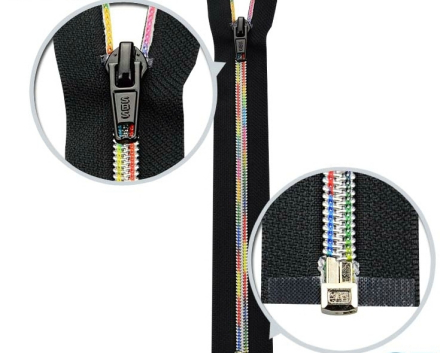 Colored nylon zipper